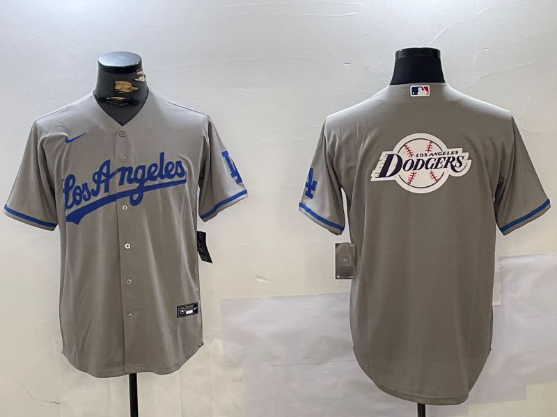 Men Los Angeles Dodgers Blank Grey Game 2024 Nike MLB Jersey style 10168->denver broncos->NFL Jersey